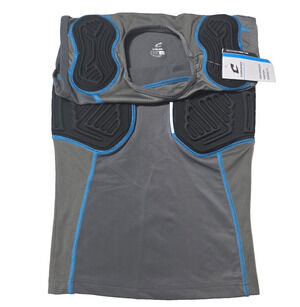 Champro Bull Rush Youth L Padded Football Compression Shirt Sleeveless Grey